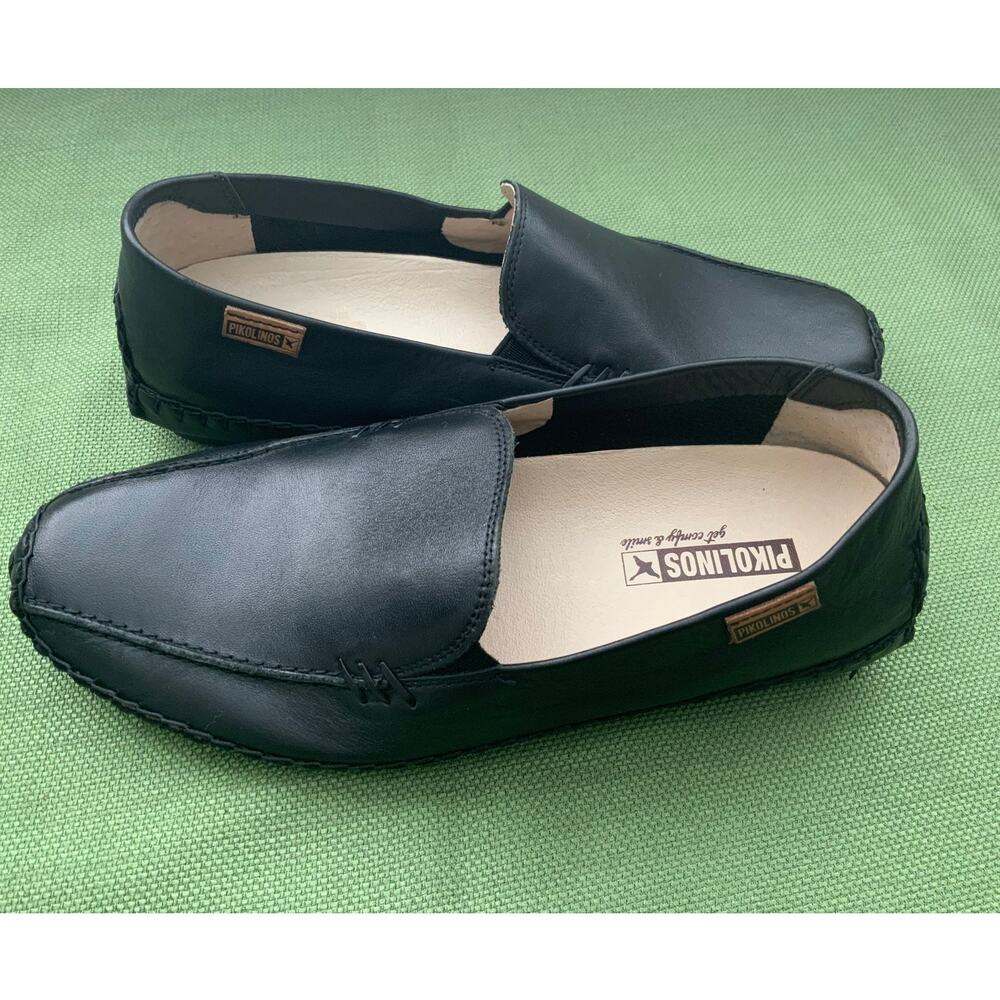 Pikolinos Womens Black Leather Slip On Loafers Comfort Shoes Size EU 38 US 7.5-8